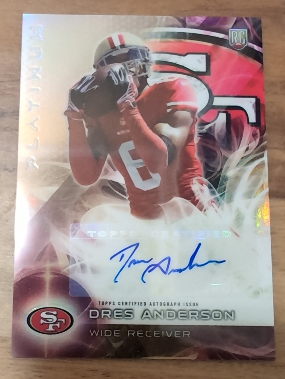 Dres Anderson 2015 Topps platinum autographed rookie card.